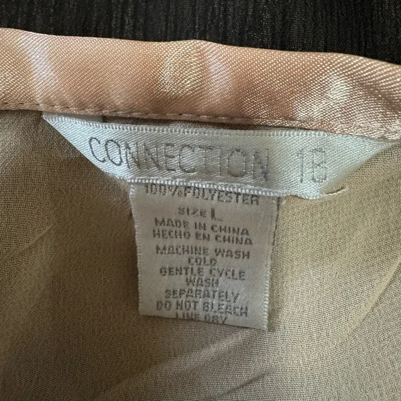 Connection 18 Black Sequined‎ Floral Sheer Overlay Skirt | Size L | Side Zip - Picture 4 of 4